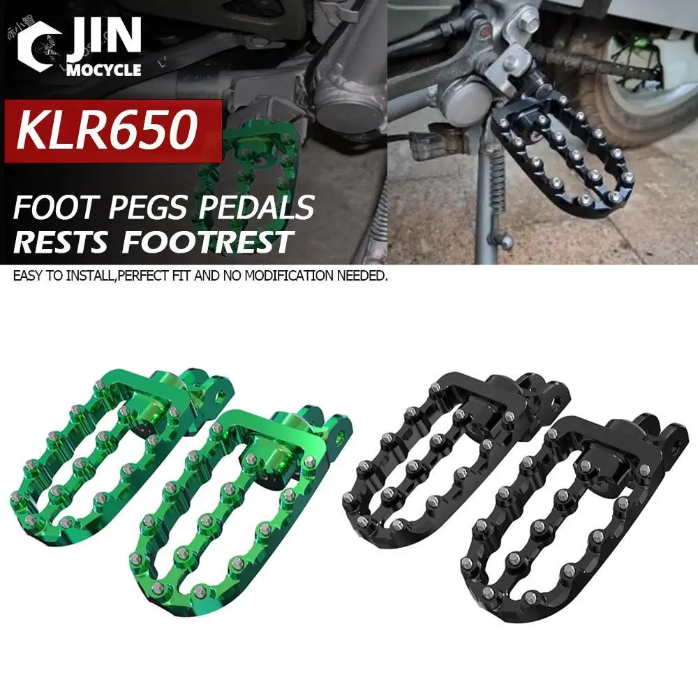 

Foot Pegs KLR650 Accessories For Kawasaki KLR 650 1987 1988 -2018 Motorcycle 360° Rotation Adjustable Foot Pedals Rests Footrest