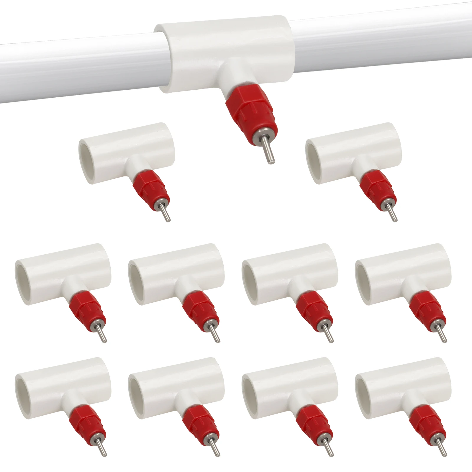 

10/30 шт., тройные фитинги для сосков для курицы из ПВХ-соски для птицы, полностью автоматический набор поилок для птицы, поилка для курицы