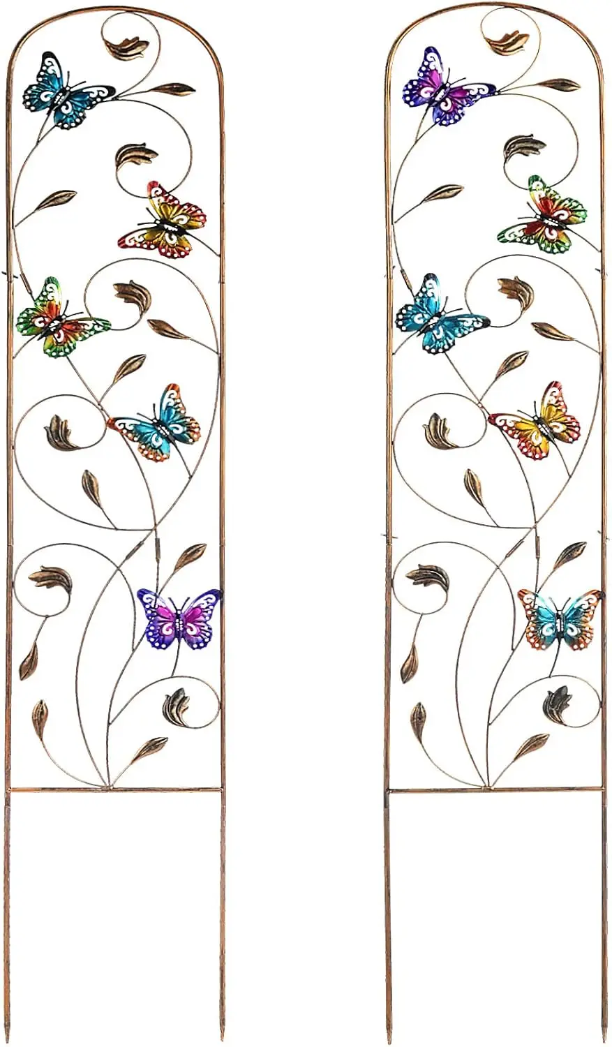 

Set of 2 Butterfly Metal Garden Trellis for Climbing Plants, Decorative Vegetables Flowers Vine Trellis for Outdoor Pa