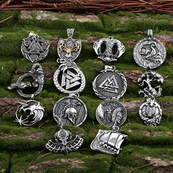 Viking Rune Multi-Style Stainless Steel Celti Knot&Wof&Tree of life Pendant Necklace Men's and Women's  Accessories  Party Gift