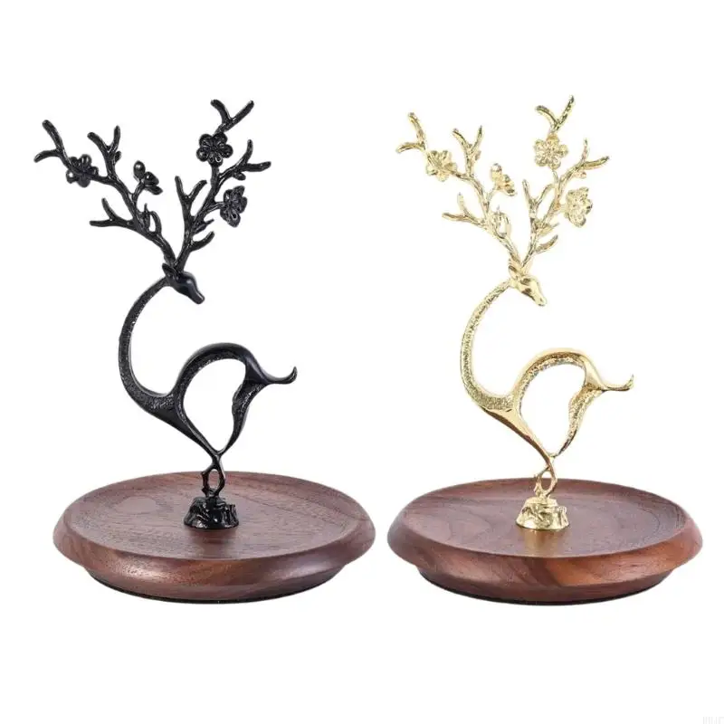 R9JC Devinative Reindeer Jewelry Stand with Tiers Sties Stibaces Procelets Storage Rack for Womannable Women