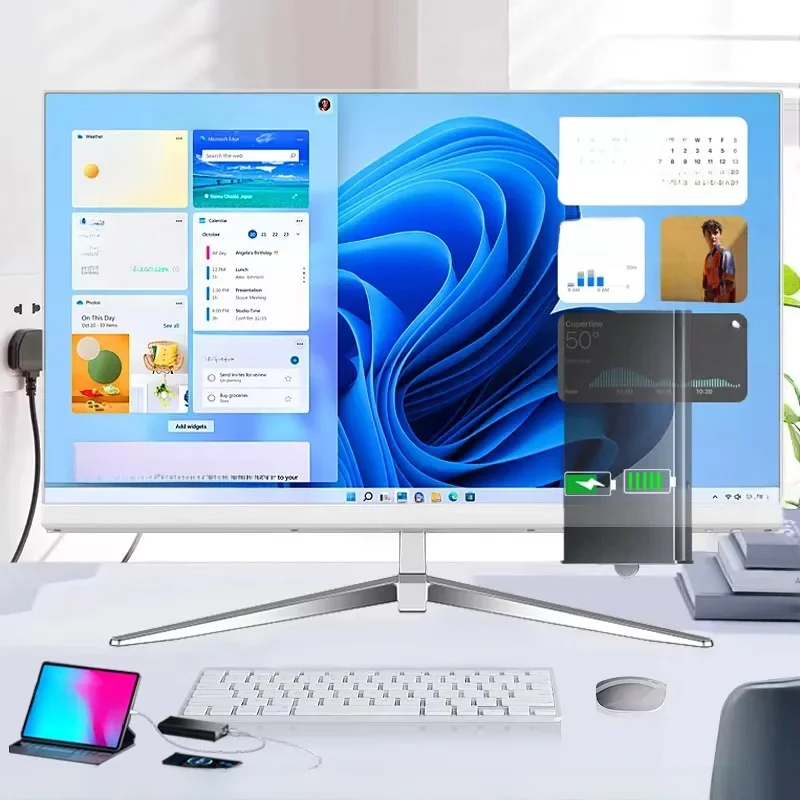كمبيوتر OEM الكل في واحد 24 بوصة 27 بوصة AIO I5 I7 16 جيجابايت/32 جيجابايت رام 256 جيجابايت/512 جيجابايت SSD سطح المكتب قطعة واحدة الكل في واحد مع بطارية UPS