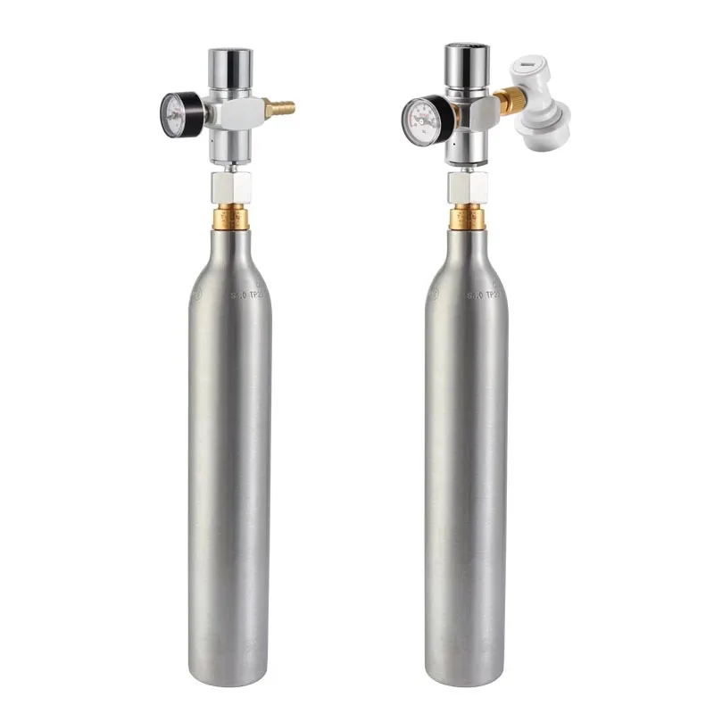 0.6L Soda Cylinder(Empty) with Portable Co2 Regulator,Homebrew Aluminum Co2 Cylinder Kit For Carbonated Beer,DIY Sparkling Water