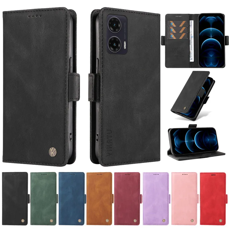 Capa de Couro para Telefone G55 com Fecho Magnético para Motorola MOTO G55 G35 G45 G85 5G G 55 35 MotoG55 XT2427-3