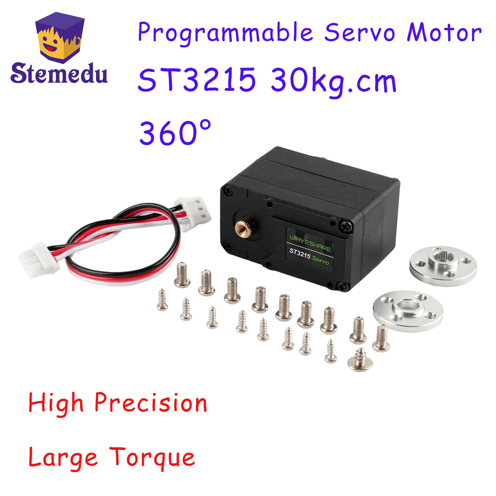 

Waveshare 30KG High Precision High Torque Programmable 360 Degrees Magnetic Encoder Serial Bus Servo ST3215 12V Two-Way Feedback