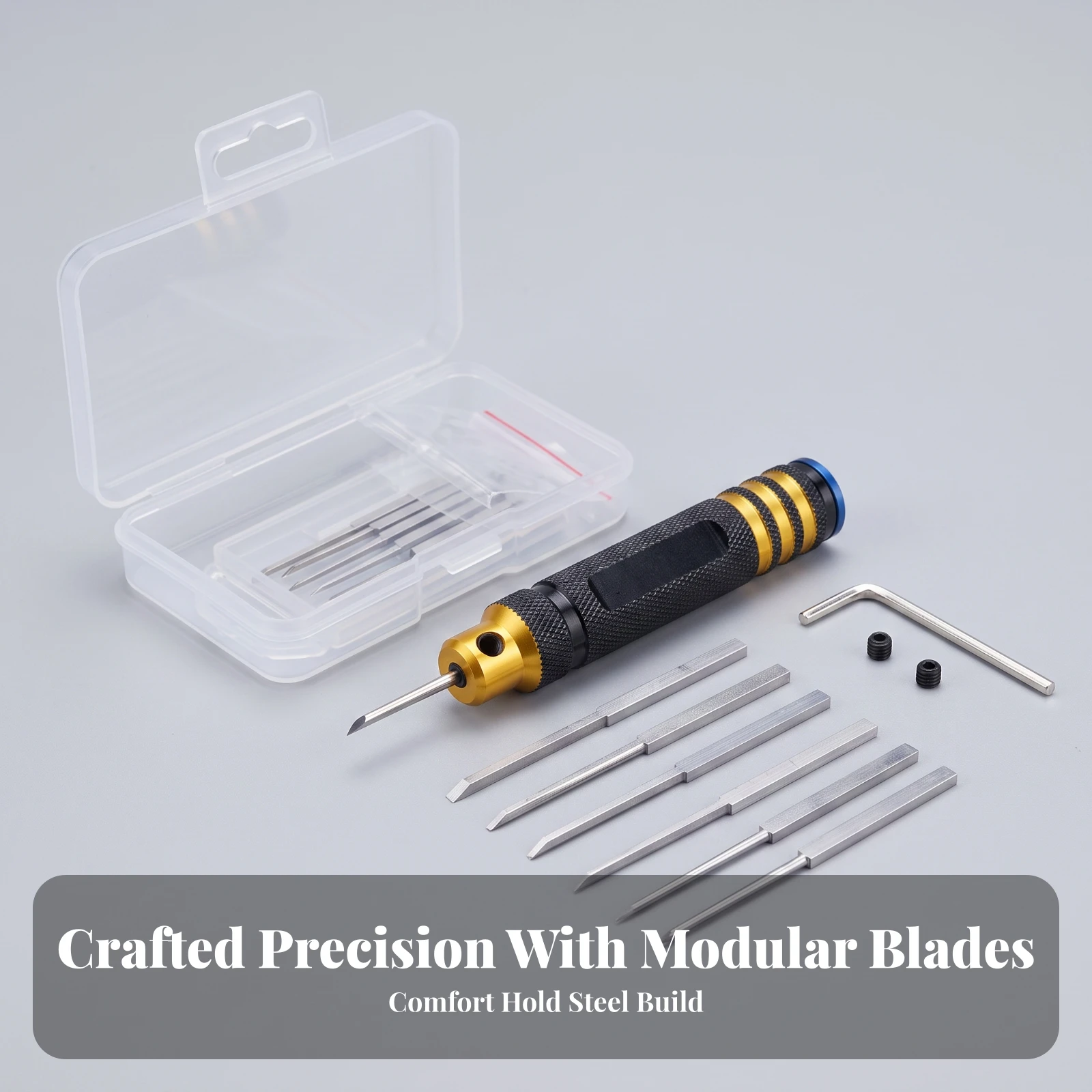 Model Scriber Knurled Engraving Tool with Interchangeable Blades Hobby Scriber with Storage Case Long-Lasting Long-Lasting