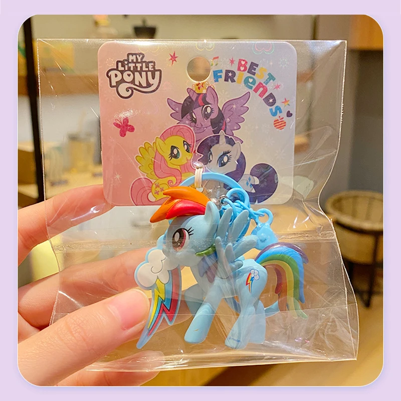 Anime My Little Pony Keychain Car Pendant Cute Cartoon Doll School Bag Pendant Kawaii Anime Accessories Christmas Gift Toy