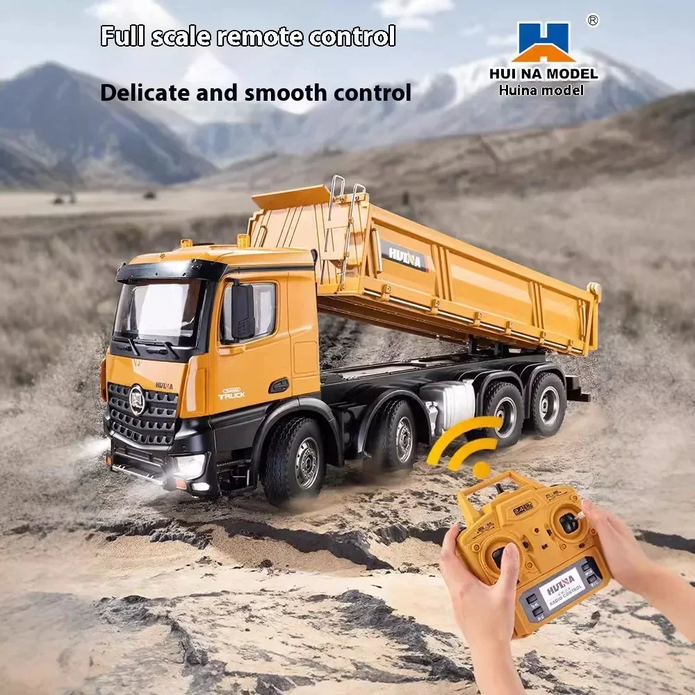 Huina 1536 RC Dump Truck 1/14 12CH Alloy Truck Remote Control Excavator Electric Construction Engineering Vehicle Toy Xmas Gifts