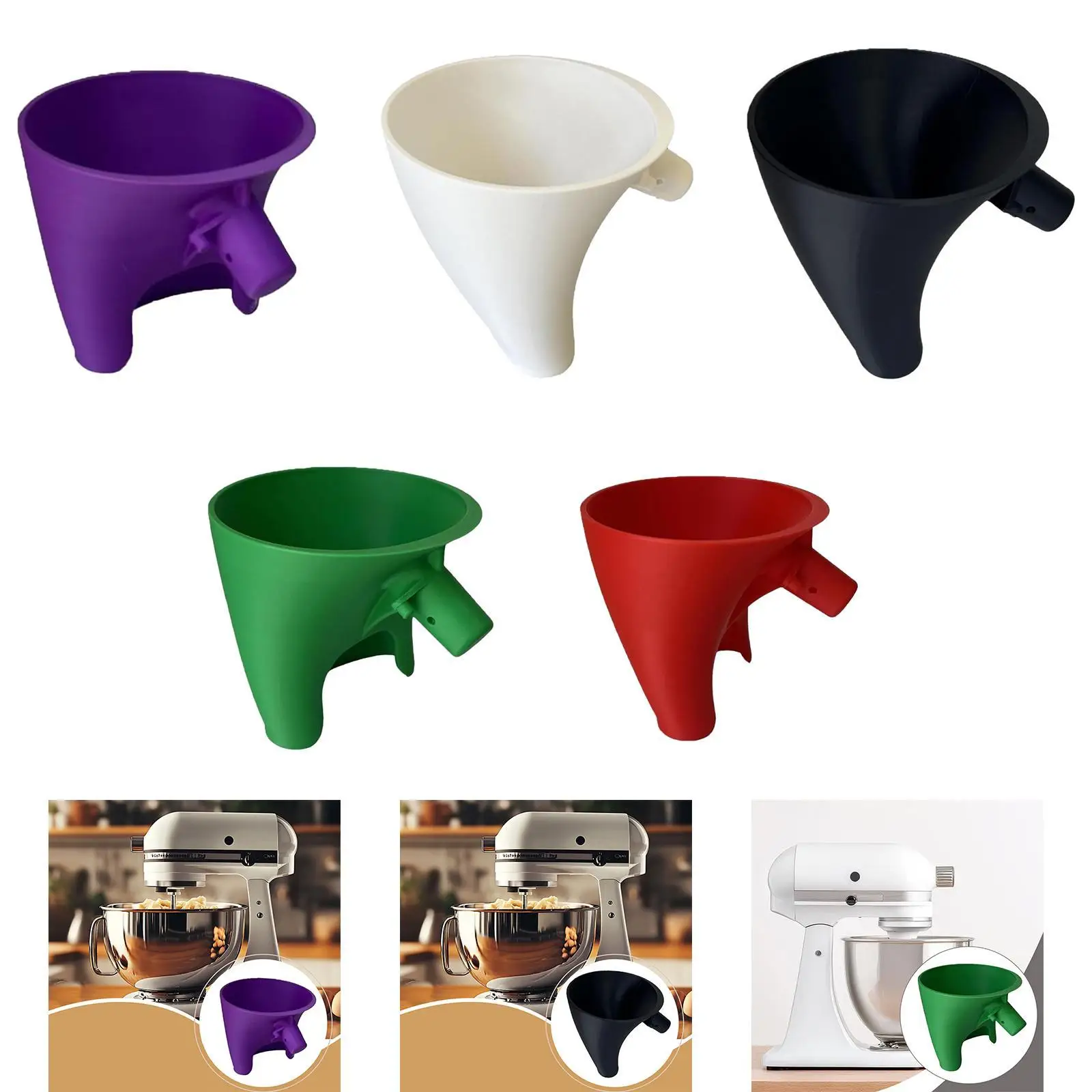 Flour Funnel Easy Clean Gift for Bakers Enables Guided Pouring Kitchen Accessories Lightweight Versatile Stand Mixer Attachment