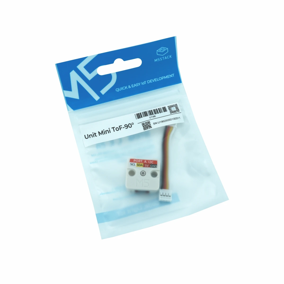 M5Stack Official Mini ToF Unit in 90 Degree (VL53L0CXVODH)