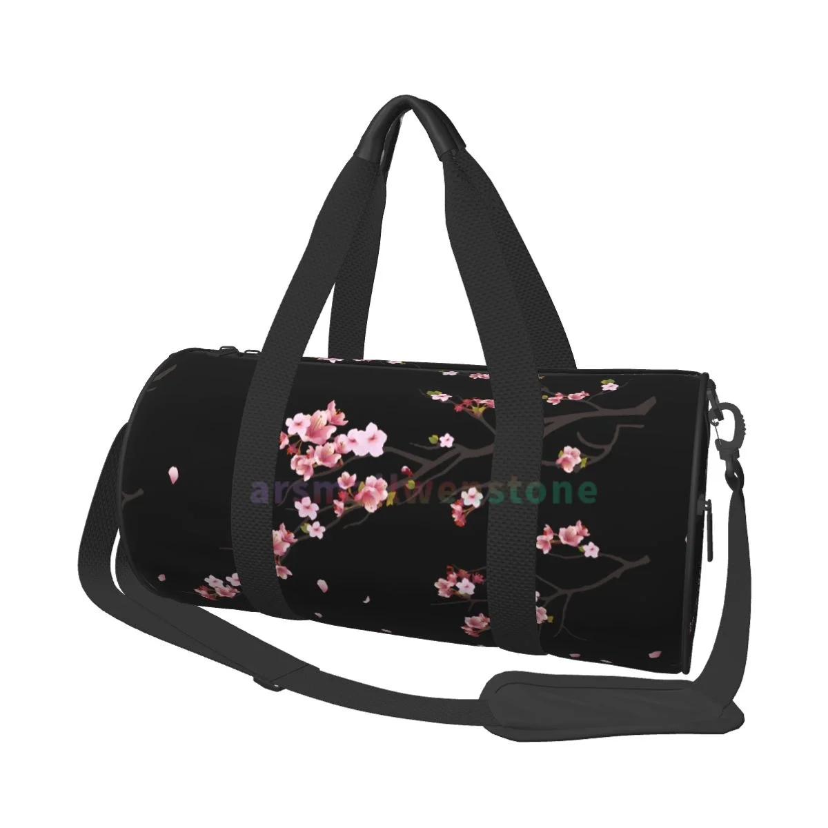 Japanese Sakura Branch Yoga Bag Workout Durable Backpack Handbags Round Outdoor Fitness Bags Travel Duffle Bag