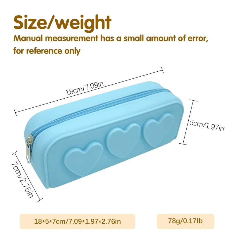 حقيبة فرش المكياج منظم حقيبة أدوات الزينة للنساء من السيليكون حقيبة مستحضرات التجميل مقلمة بنمط قلب #3