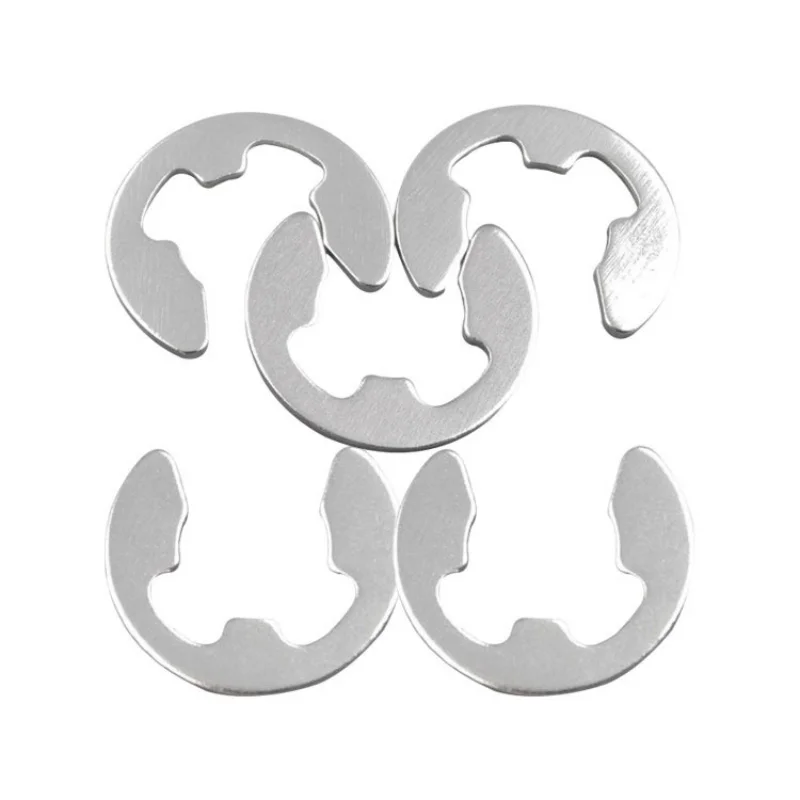 10PCS 304 Stainless Steel Open Retaining Ring E-type Open Clamping Circlip φ 1.2- φ15 Retaining Ring Washer