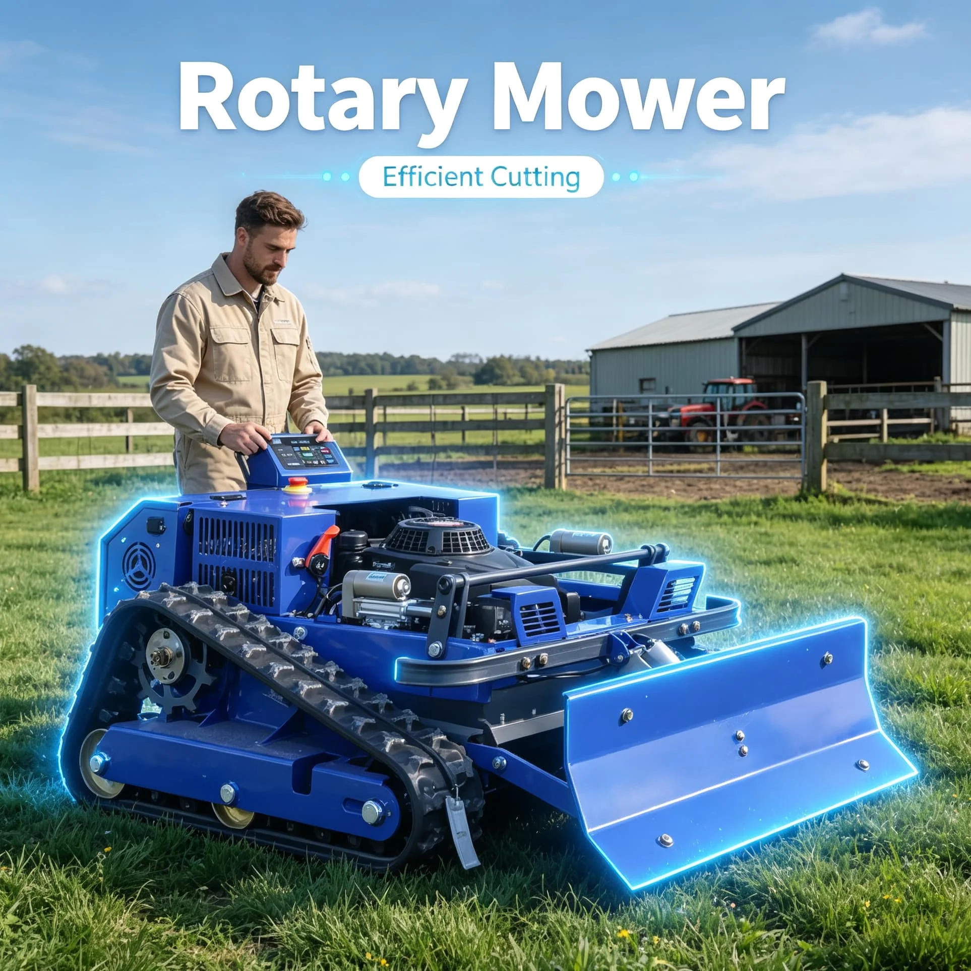Customized Small Orchard Radio Control Mower built‑in display screeen, radio control lawn mower for small orchard narrow plots