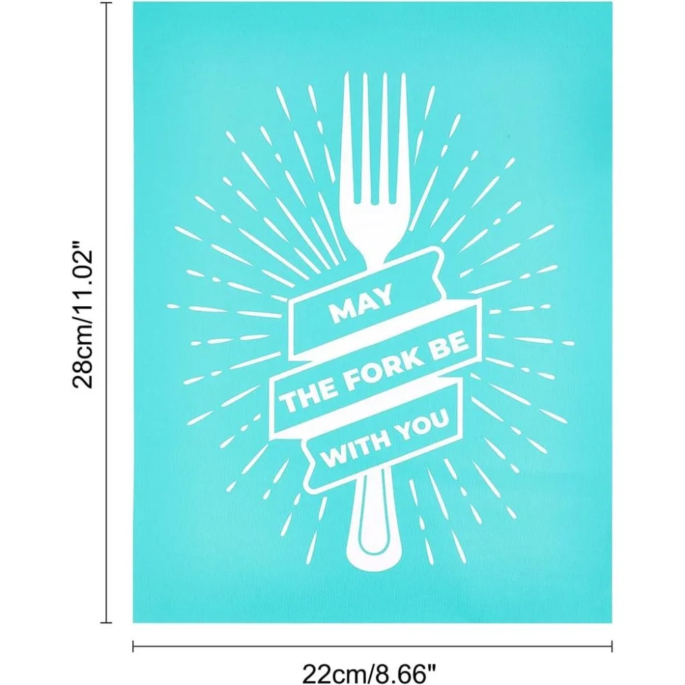 Self-Adhesive Silk Screen Stencil Fork Printing Mesh Transfers Reusable Cook Pattern Stencils for Home Decoration T-Shirts