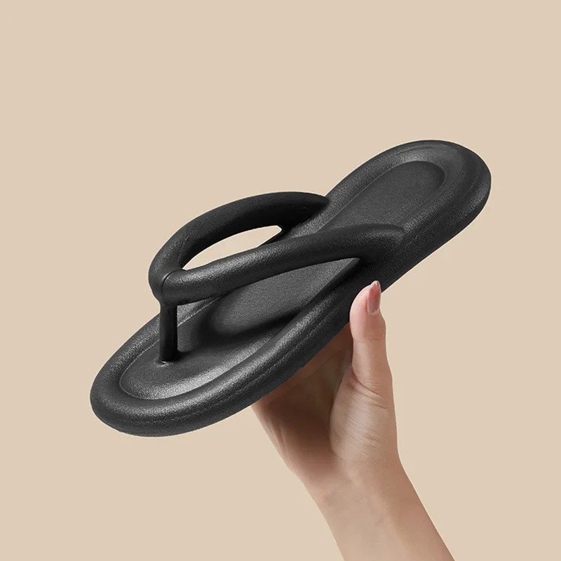 Soft Sole EVA Women's Flip Flops 2023 Summer Beach Non-slip Cloud Slippers Women Thick Platform Clip Toe Bathroom Slides