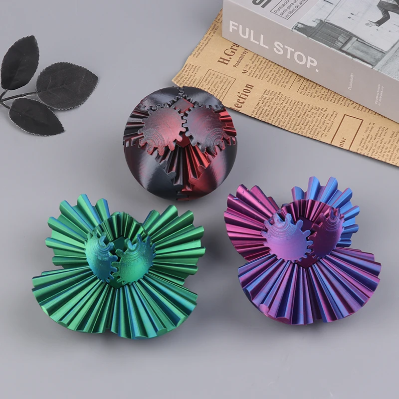 Gear Ball 3D Printed Gear Ball Spin Ball Cube Toy Perfect For Stress And Anxiety Relaxing Deformation Gear Ball Desk Toy