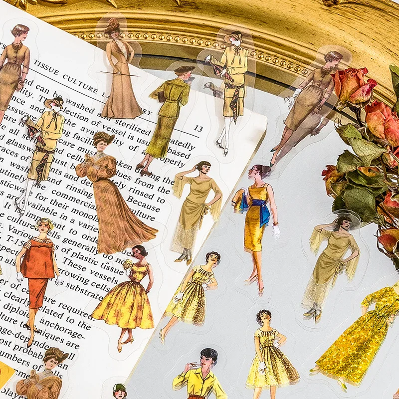 40 قطعة من سلسلة كتب الأحرف العتيقة ملصق الحيوانات الأليفة المزخرف لفتاة الموضة سكرابوكينغ المواد تسمية دفتر يوميات مخطط #2