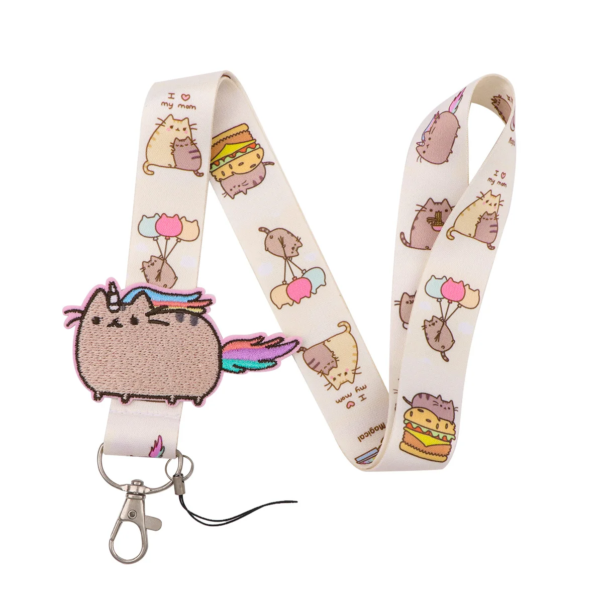 Cute Cat Lanyard with Patch Cartoon Animal Neck Strap For Card Badge Anti-Lost Phone Straps DIY Hang Rope