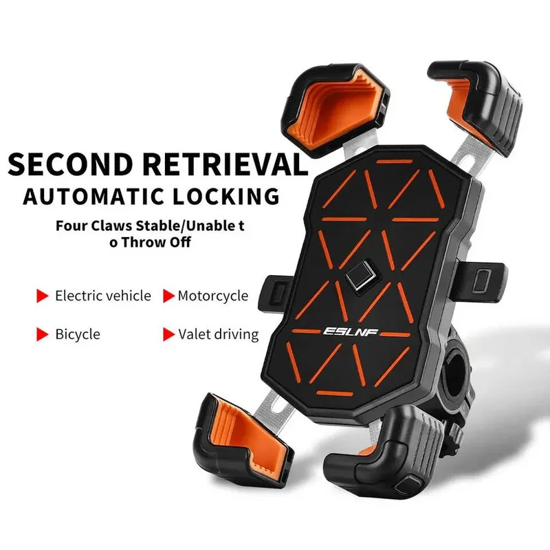 ESLNF Bike Universal 360° View Bicycle Holder 4.5-7.2Inch Mobile Phone Stand Shockproof Motorcycle