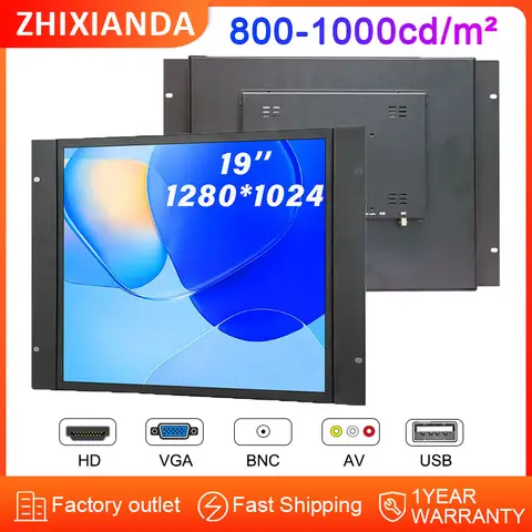 19 Inch Outdoor High Brightness 800-1000nits sunlight Readable Lcd Display Industrial VESA Panel Mount Open Frame Touch Monitor