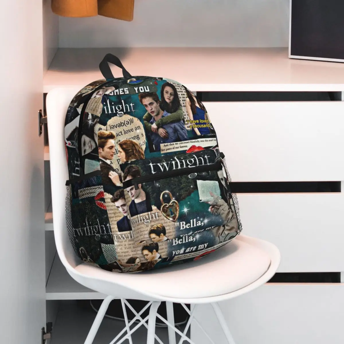 Edward Cullen Twilight Backpack Daypack Large Capacity Children BookBag School Bag Shoulder Bags for Men Women