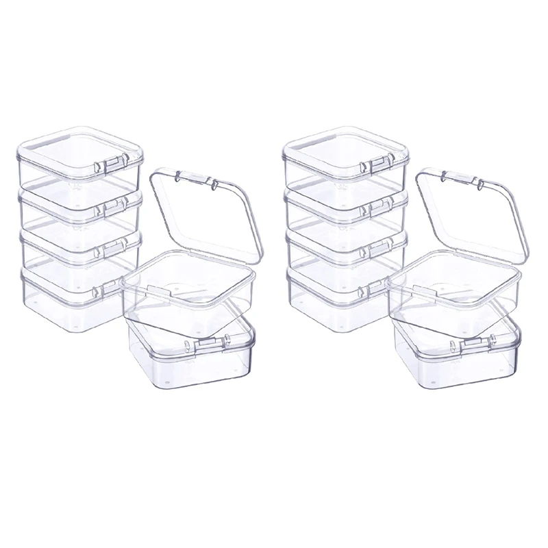 

12 Pieces Mini Plastic Clear Storage Box For Collecting Small Items, Beads, Jewelry, Business Cards