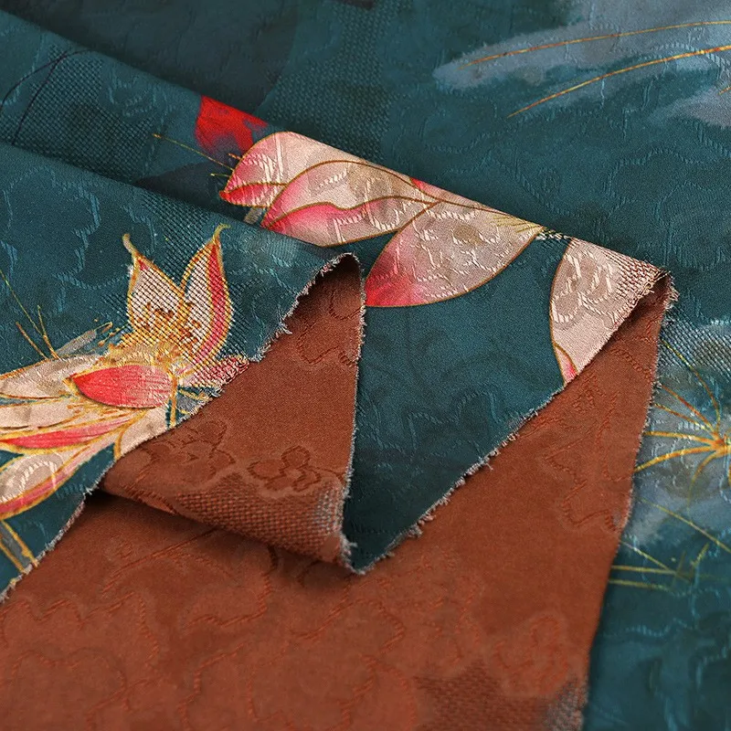 Новое красное марлевое платье с цветочным принтом лилии, осеннее и зимнее платье Cheongsam