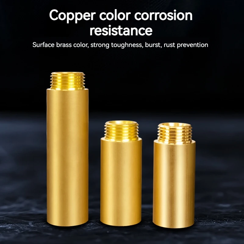 암수 스레드 수도꼭지, 황동 익스텐션 파이프, 황동 재료, 비브콕 구리 익스텐션 튜브, 1/2 인치, 50 또는 80mm 길이