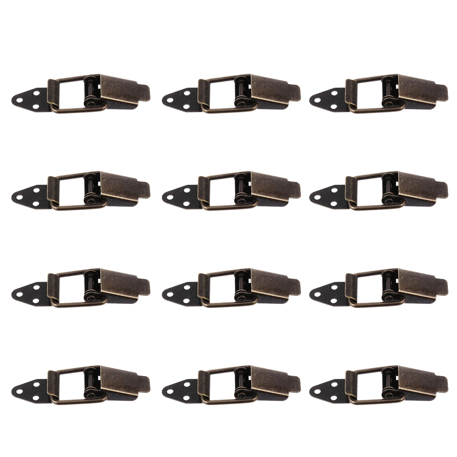

12pcs Spring Loaded Toggle Latch Iron Hasp Lock For Chests Boxes Jewelry Cabinets Retro Green Bronze Durable Clip Fastener