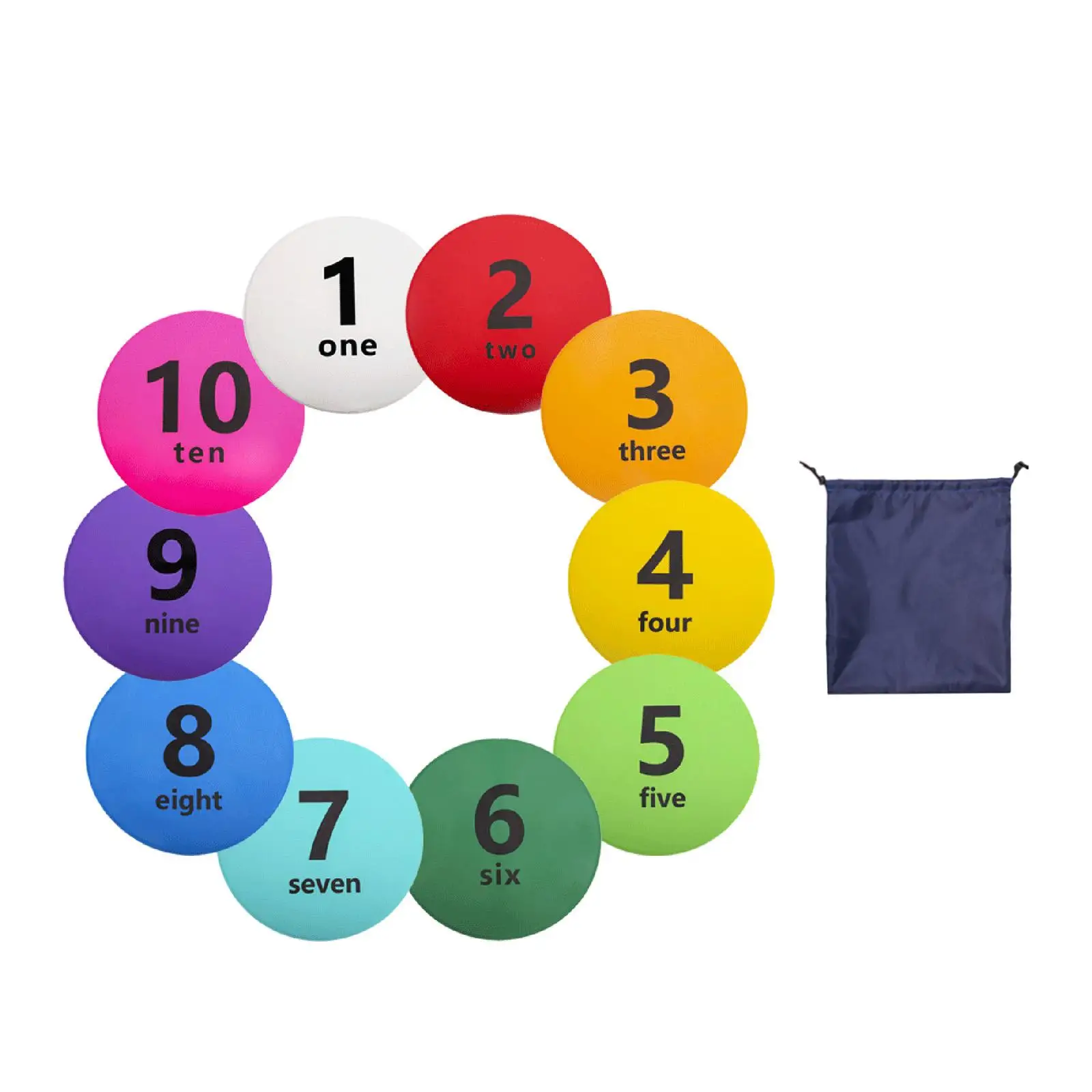 

10 Pieces Numbered Markers Flat Cones Round 12 inch Football Yard Markers for