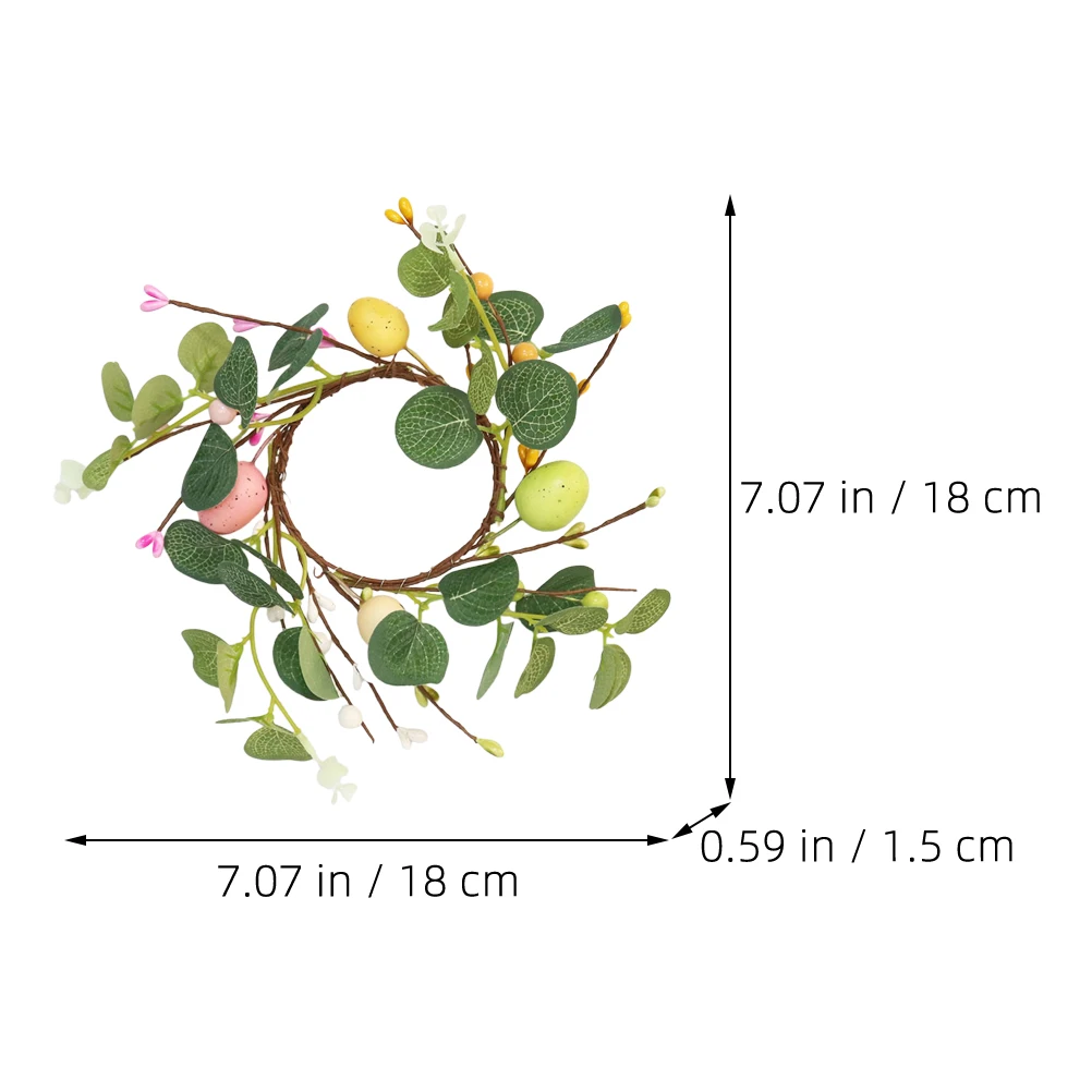 

Easter Egg Decorative Wreath Wreaths for Front Door Wedding Decoration Simulation Eucalyptus Table Small Artificial Eggs