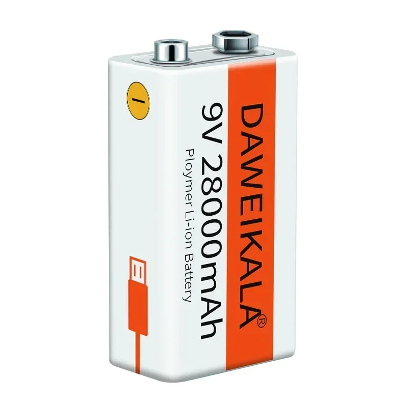 9V battery 28000mAh li-ion Rechargeable battery Type-C Battery 9v for Multimeter Microphone Toy Remote Control KTV use