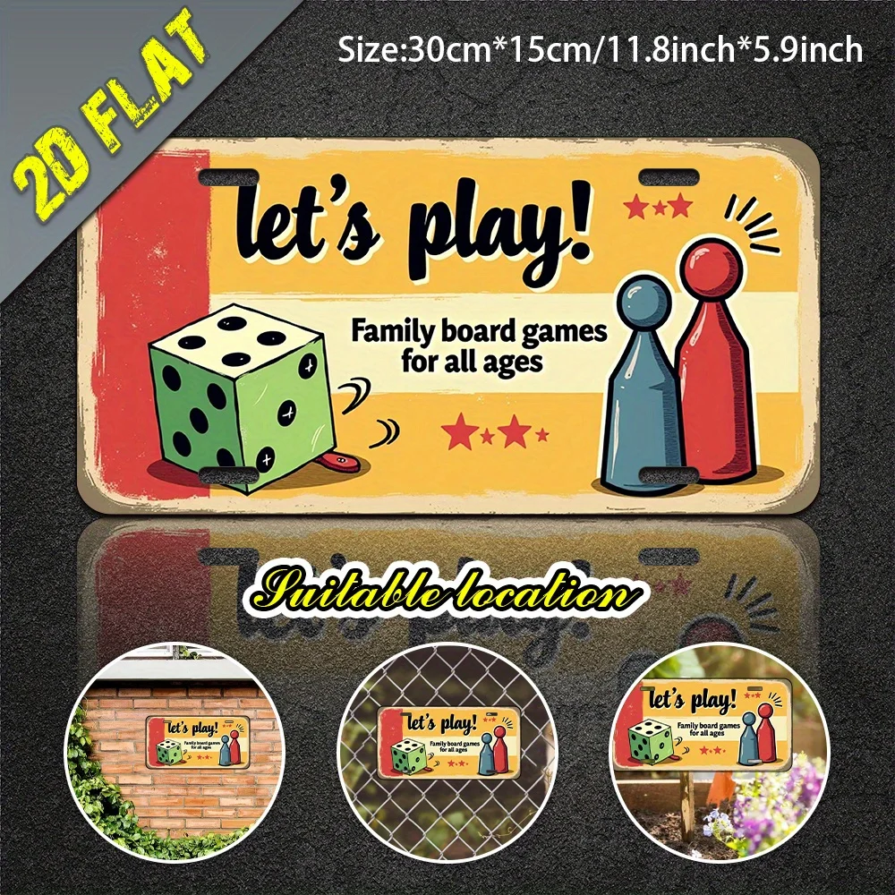 Board Game Cafe - 2D plat, 1-delig aluminium metalen bordje