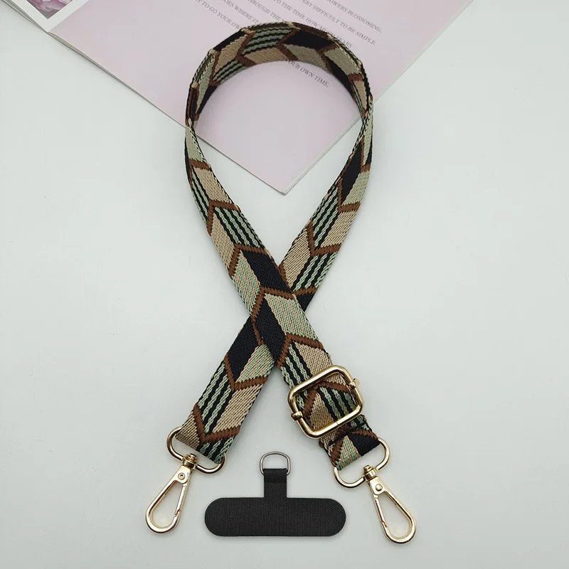 New Color Rhombus Mobile Phone Lanyard Adjustable Arrow Width Narrow Band Bag Pendant Anti-lost Bag Parts Accessories