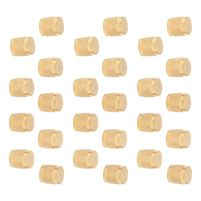 

50 Pcs 1/4Inch Brass Flare Cap, Solid Brass Caps With Neoprene O Ring Seal, 1/4Inch SAE HVAC Valve Caps-[A04I Tools]