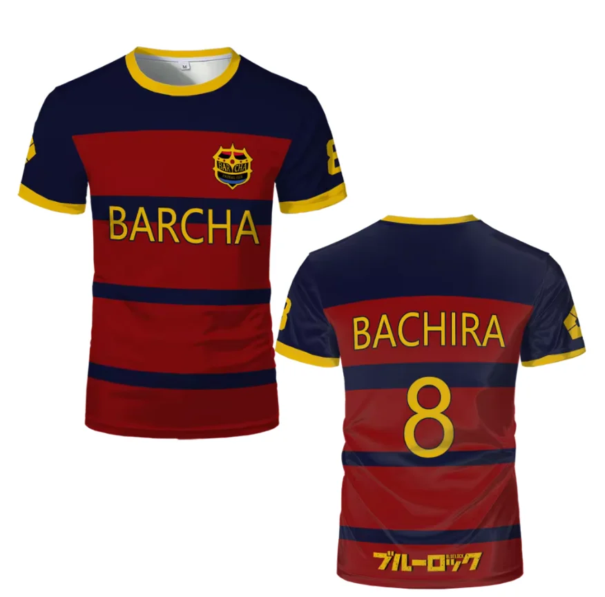 

Blue Lock Fc Barcha Cartoon Role Play Men's Jersey Summer Short-Sleeved Children's T-shirt Hart Style Men Men's Boys T-shirt
