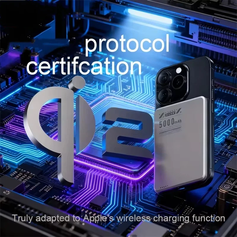 Metal Magnetic Power Bank Super Fast Charging Compact Portable Mini Ultra-Thin Wireless Power Bank with Large Capacity