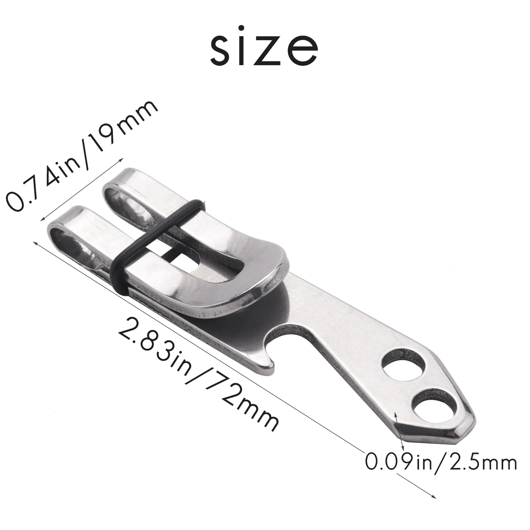 Apribottiglie con clip per portachiavi con cintura multifunzione in acciaio inossidabile ABQR