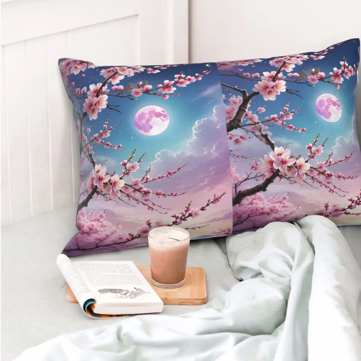 Sakura Cherry Blossom Japanese Flowers Rectangle Pillowcase Cushion Cover Decorative Bedroom Bed Home Comfort Throw Pillow view 4