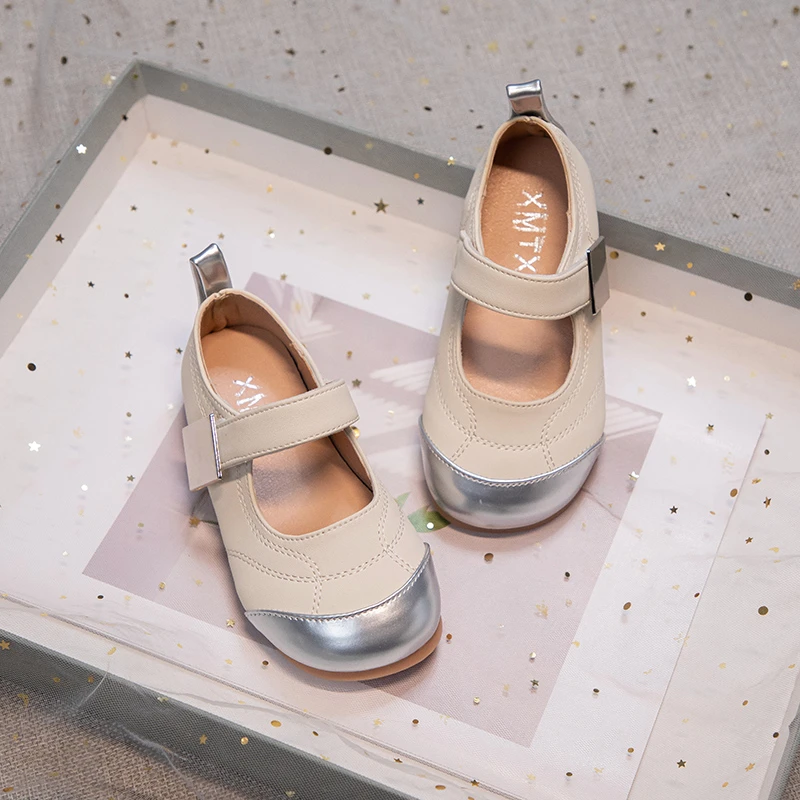 Bahar Çocuk Düz Ayakkabı Kore Tarzı Mary Jane Kız Rahat Deri Düz Tekne Ayakkabı Loafer'lar Çalışma ve Parti Giyim boyutu 26-36