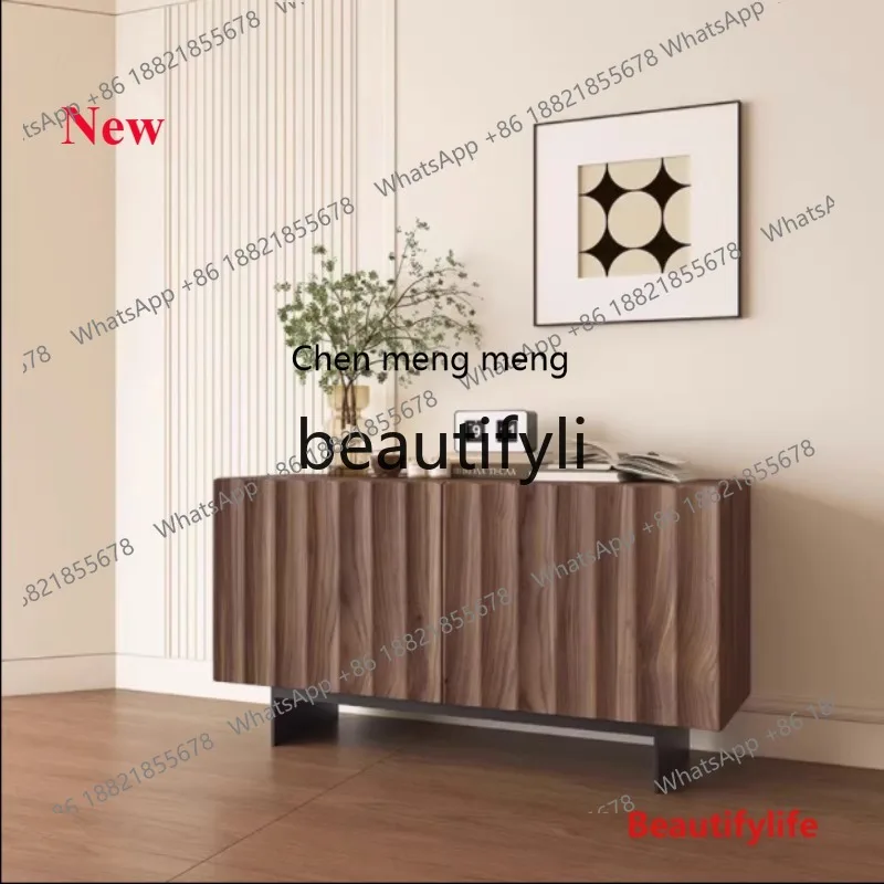 cn8350 ss Nordic Solid Wood Ripple Sideboard Storage Wine Cabinet Entryway Console Cabinet Storage Display Cabinet