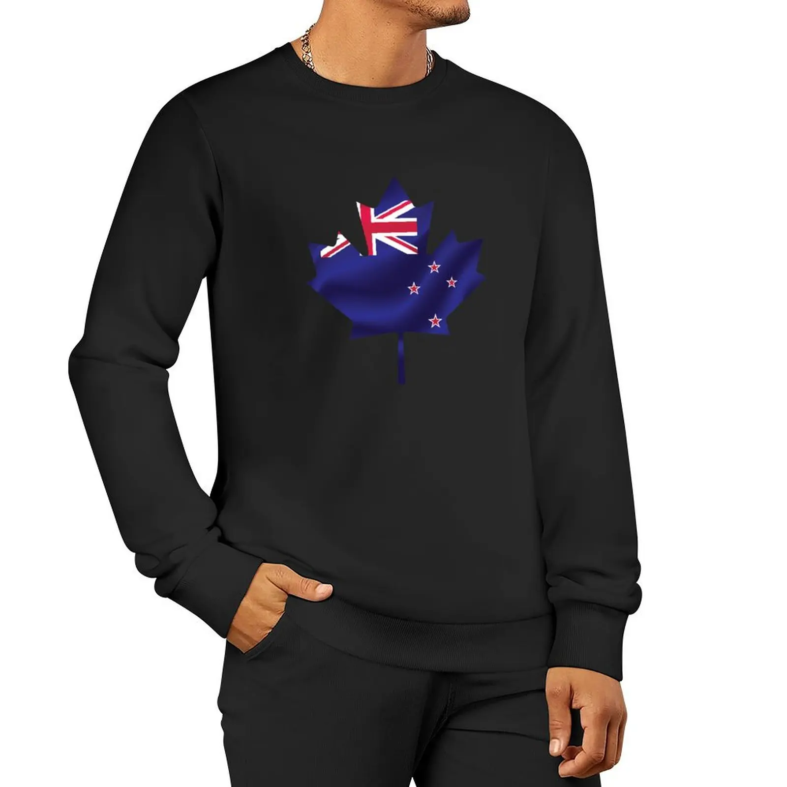 New Zealander Canadian Pride Flag Pullover Hoodie men's autumn clothes aesthetic sweatshirts