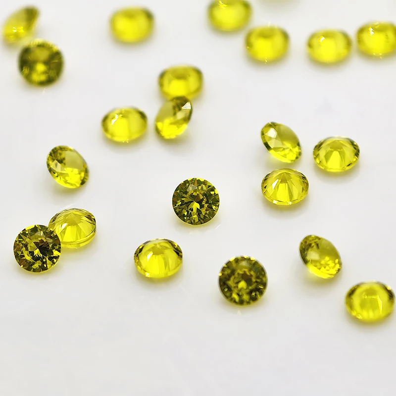 

Yellow Round Cut 2.3/2.5/2.8/3.25mmSynthetic Gemstone Little Stone Diamond YAG Fluorescent Loose Stone For DIY Jewelry Making