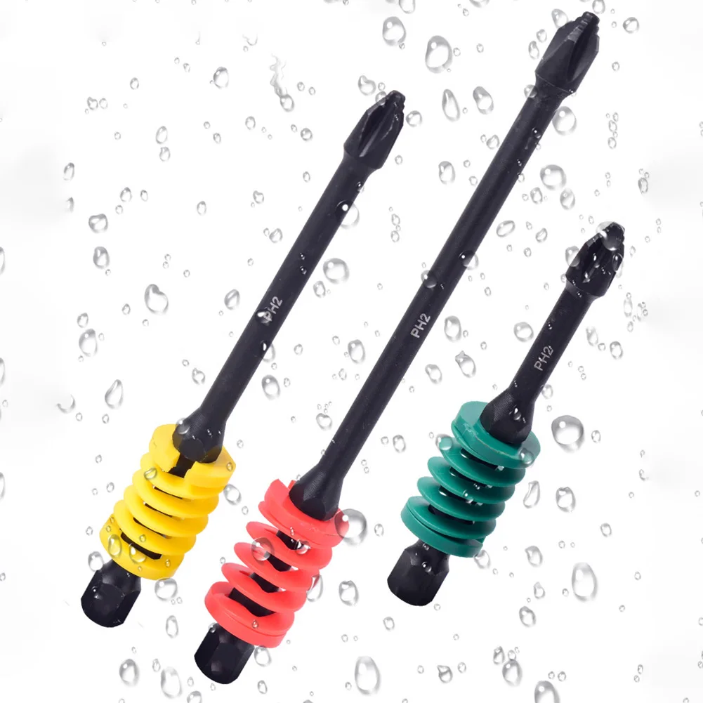 65-110mm Screwdriver Bits Strong Magnetic With Spring Shock Absorption, Non-Slip Grip For Electric Or Manual Use