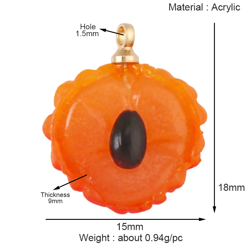 Arylic 3D Obst Erdbeere Traube Mango Durian Wassermelone Kirsche Granatapfel Charm Anhänger, Schmuck Halskette Armband Versorgung S18 – Detail 23
