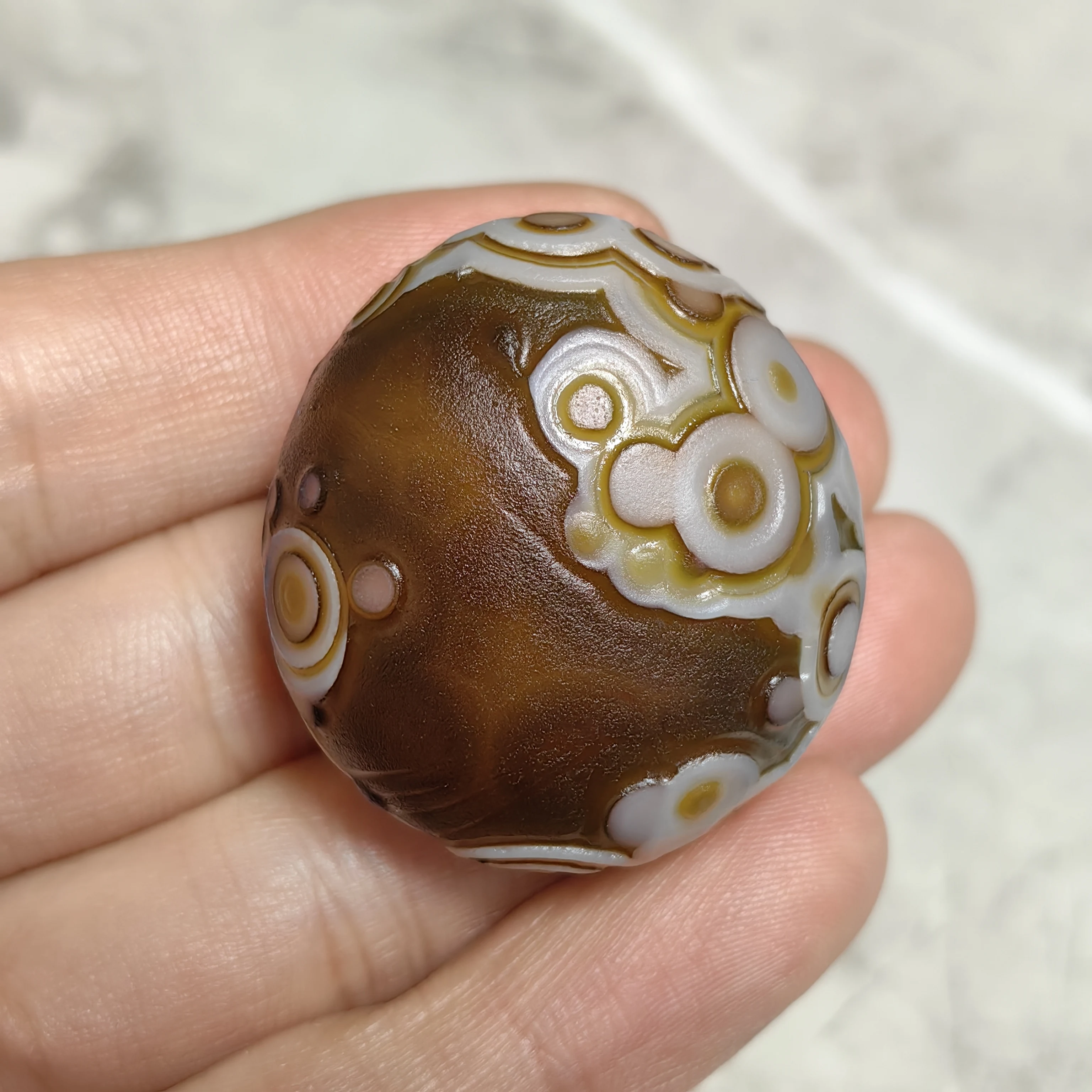 Natural Divine Eye Agate Gobi Stone with Artistic Conception Scen for Energy Work Spiritual Defense Jewelry DIY Decoration
