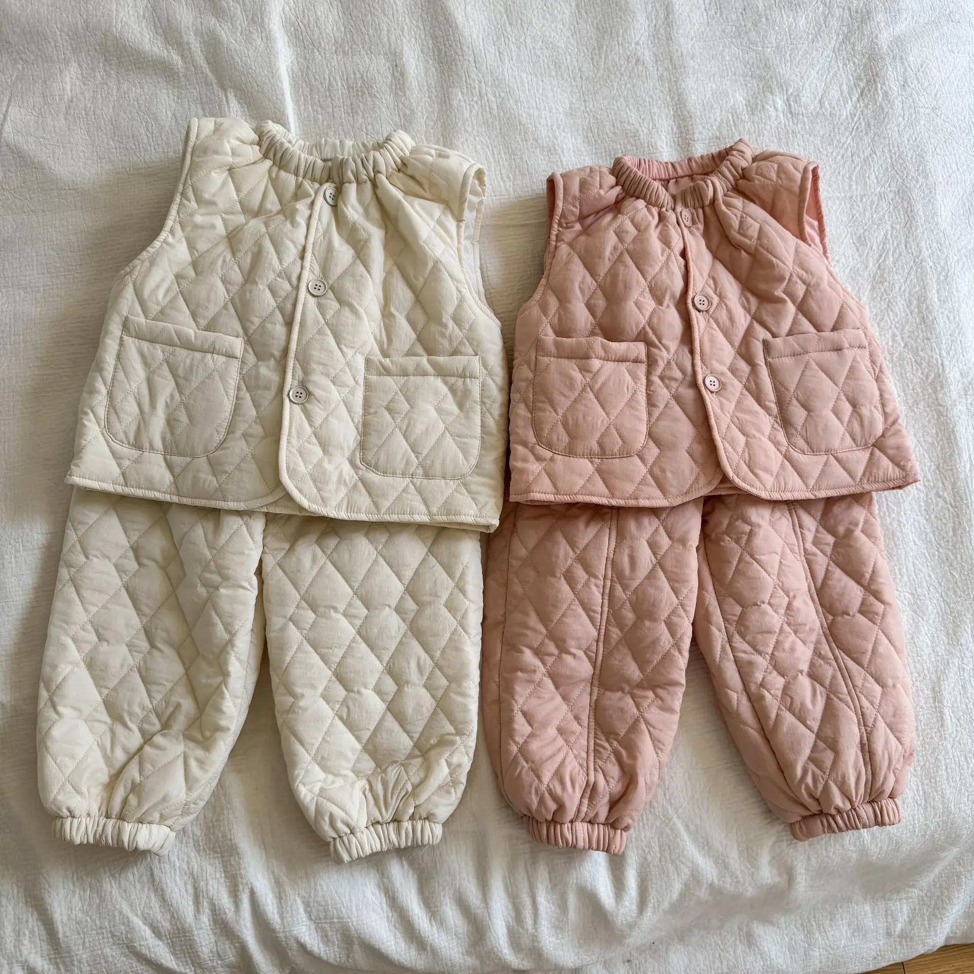1181 Children's Clothing Set 2026 Autumn And Winter New Warm And Casual Boy's Suit Vest+ Pants Leisure Girl's Two-piece Suit