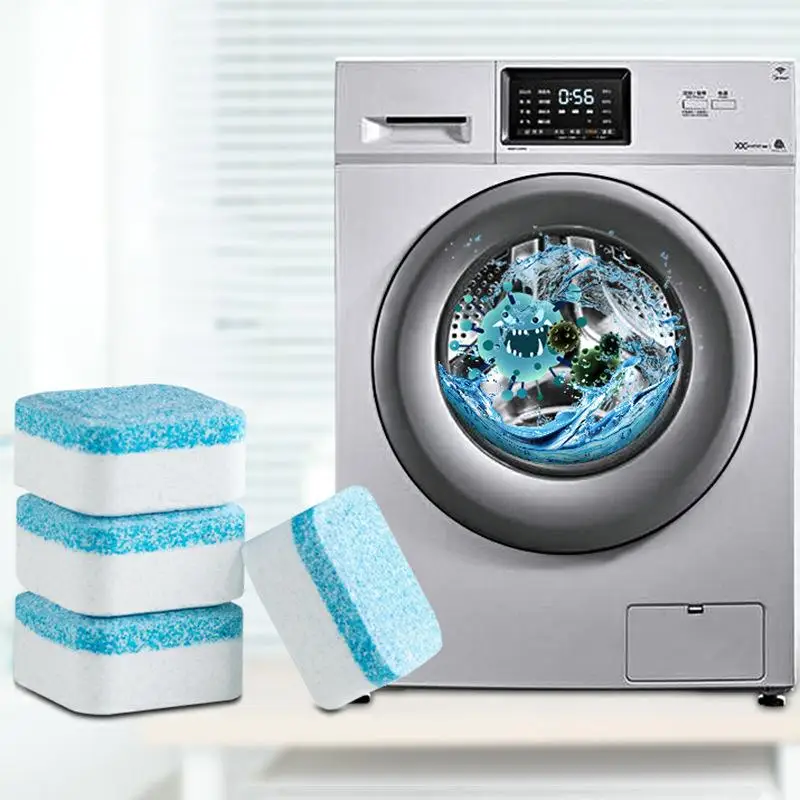 12Pcs Washing Machine Cleaning Effervescent Tablets Deeply Cleans Stubborn Dirt Mild No Residue Eliminates Odors For All Models