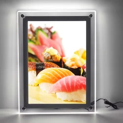 A4 A3 A2 LED Magnetic Crystal Light Box Acrylic Business Posters Display Screen Advertising Light Box Restaurant Cafe Menu Board